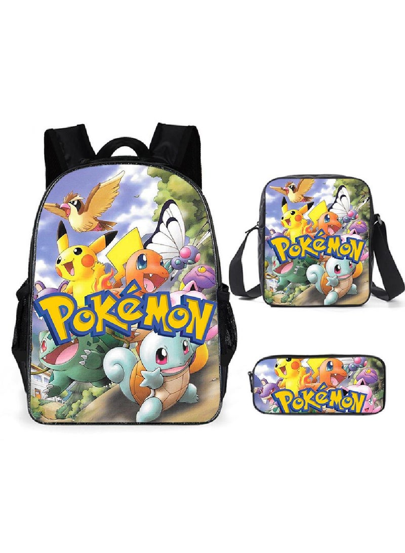 general 3-Piece Pokemon 3D Print Backpack Set - Image 1