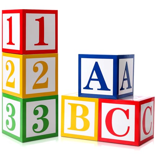 Kolldenn 6 Pcs Balloon Box Decorations Classroom Decor Cartoon Street Party Decoration Alphabet Balloon Box Inspire Cartoon Decor for Birthday Photo Props Abc123 - Image 1