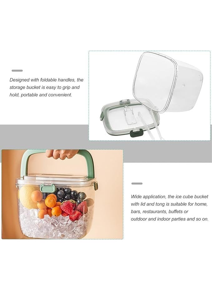 VPGS - VPGS Ice Cube Bucket Plastic Insulated Ice Box Ice Cooler Chiller Ice Box with Lid for Indoor Outdoor - Image 1