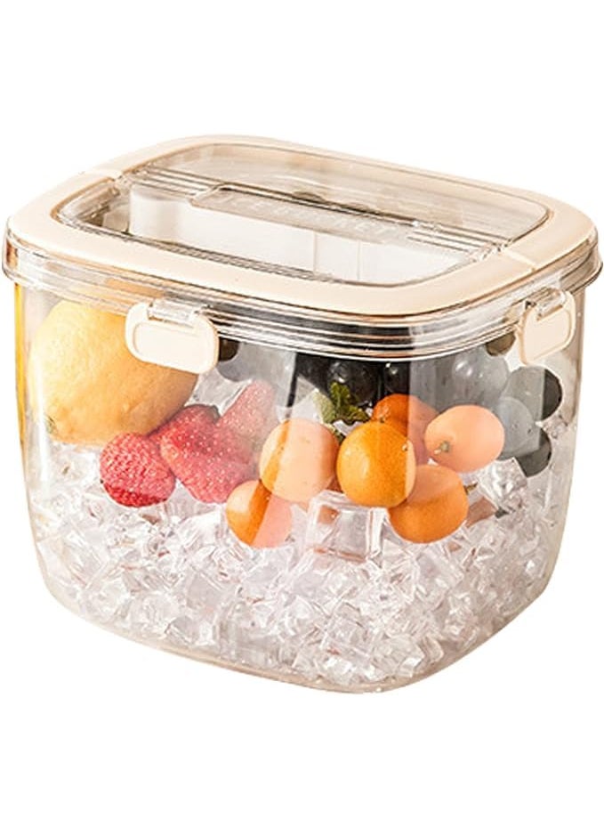 VPGS - VPGS Ice Cube Bucket Plastic Insulated Ice Box Ice Cooler Chiller Ice Box with Lid for Indoor Outdoor - Image 1