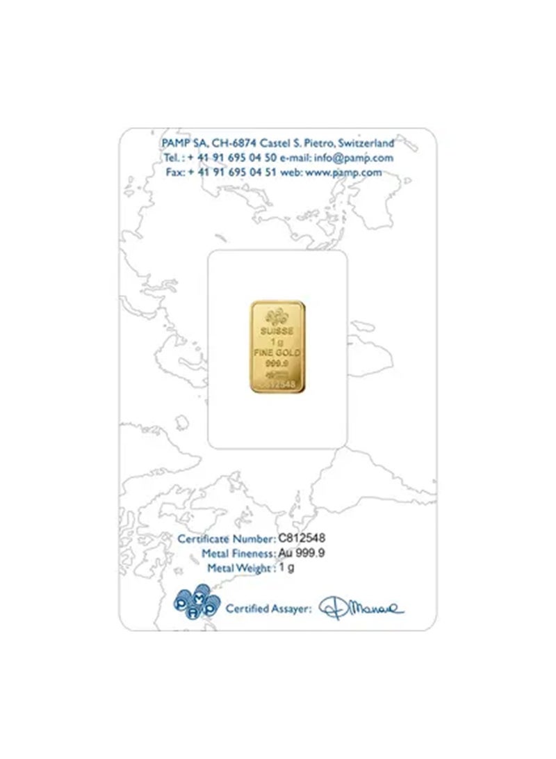 Pamp Suisse Rosa 1 Gram Gold Bar 24KT