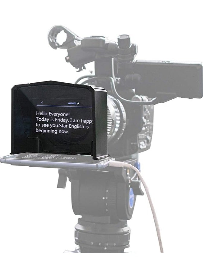 Desview - D T1 Portable Mobile Phone Teleprompter Prompter with Remote Control for Smartphone Less Than 6 Inch DSLR Camera for Stage Host Speech Live Interview Online Video Vlogesview - Image 1