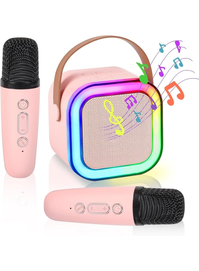 Children's Portable Karaoke System with Bluetooth – 2 Wireless Microphones, LED Lights & Professional Sound - Image 1