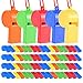 WSYUB 72Pcs Plastic Whistles Bulk Whistles Training Sports Whistles with Lanyard Loud Toys Whistles for Kids Christmas Birthday Party Goody Bag Fillers Games Survival Emergency 5 Brilliant Colors - Image 4