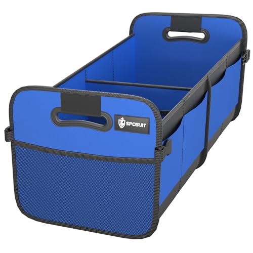 Sposuit Trunk Organizer for Car - 70L Collapsible Car Storage with 11 Pockets & Reinforced Handles, SUV Trunk Organizers for Grocery Cargo(Blue) - Image 1
