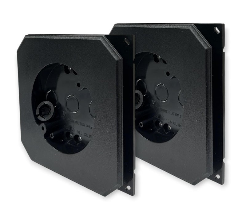 iMBAPrice 8141F-2 Black Color Non- Metallic Light Fixtures Siding Mounting Block with Built-in Electrical Box for All Siding Types, 2-Pack - Image 1