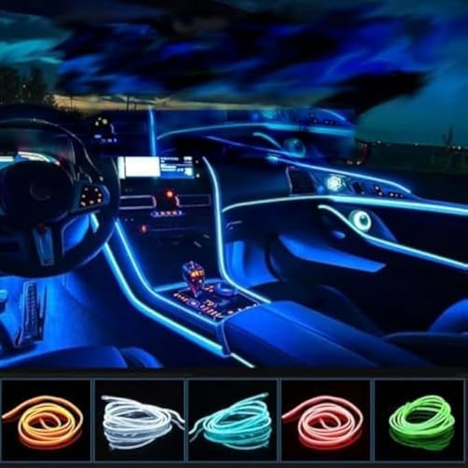 Car Led Strip Lights Interior Car Neon Lights 8 Meter Lighting Ambient Lighting Kit Central Control4 DoorsGear Lever Usb Drive