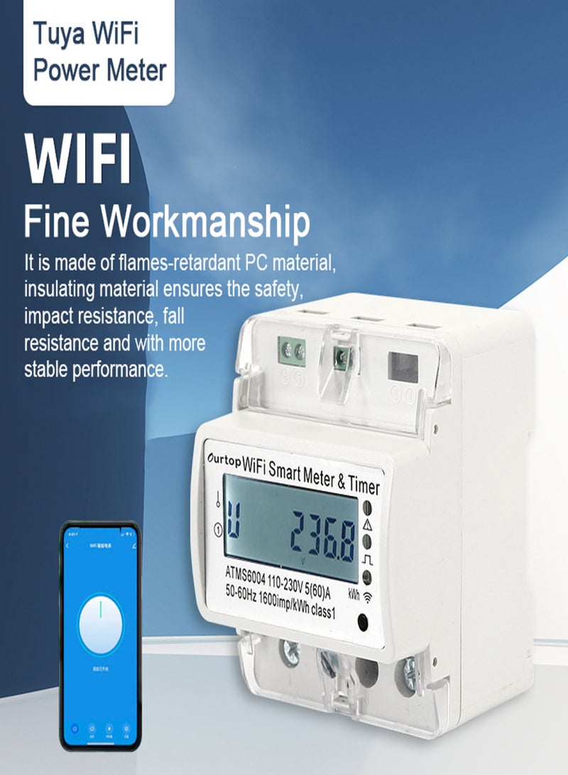 Tuya WiFi Intelligent 4P Electricity Power Meter DIN-rail Mounting Multi-energy Current Monitor Mobilephone APP Remotely Control Device - Image 2