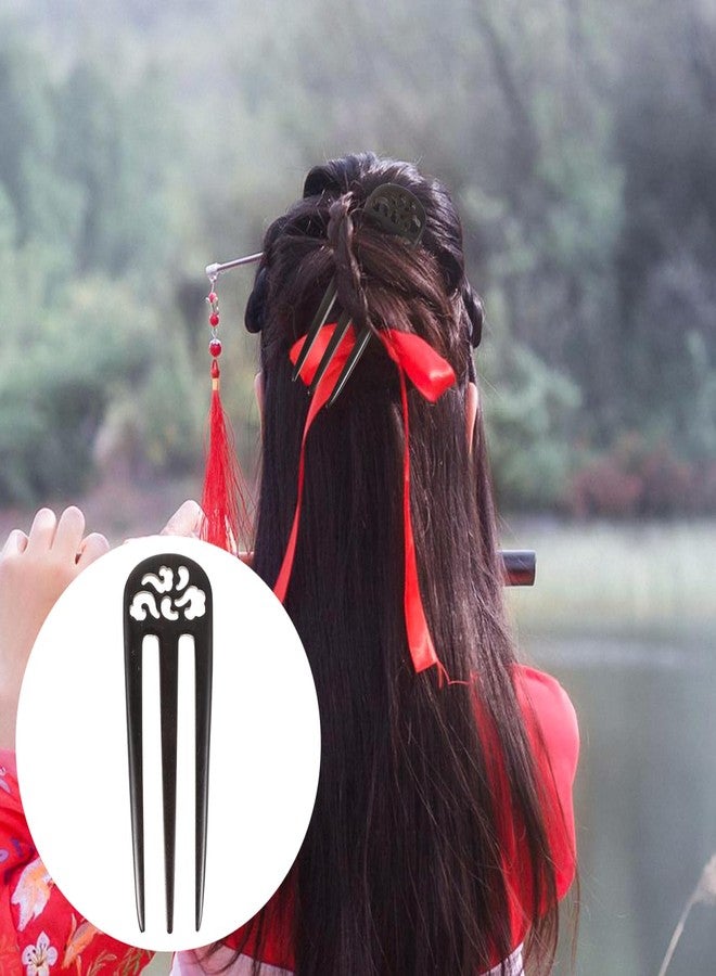 دبوس شعر خشبي ثلاثي الشعب من IWOWHERO، بتصميم عتيق، مصنوع يدويًا ومنحوت يدويًا، مثالي للنساء، مناسب للحفلات والاستخدام اليومي والسفر. - Image 4