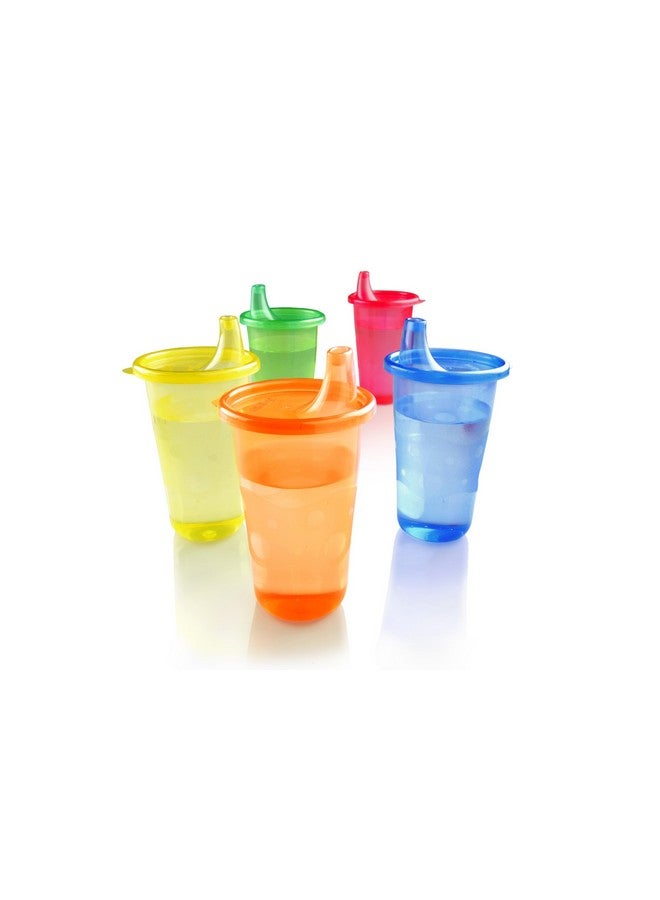 Nuby 6 Pack Reusable Cups with Lids, 10 Ounce, Colors May Vary - Image 1