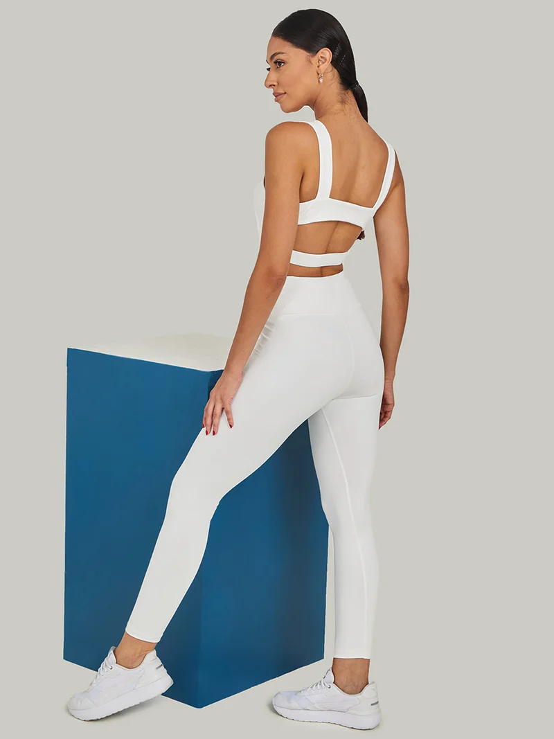 Styli Active Tonal Multistrap Back Detail Sports Bra and Leggings Active Set