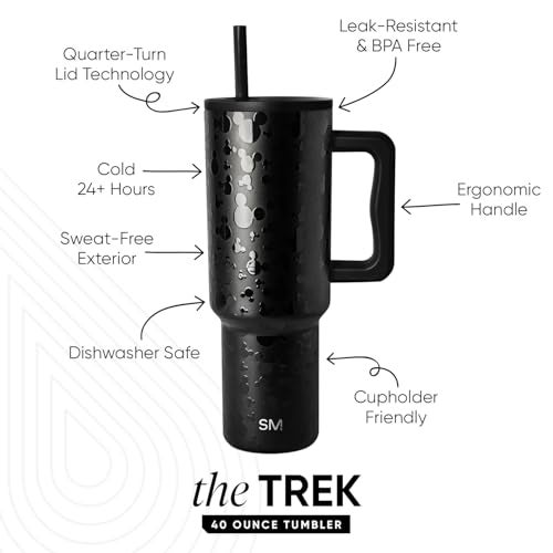 Simple Modern Disney 40 oz Tumbler with Handle and Straw Lid Insulated Reusable Stainless Steel Water Bottle Travel Mug Gifts for Women Men Him Her Trek Collection 40oz Iconic Mickey - Image 3