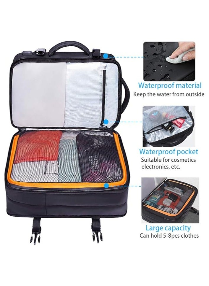 بانجي حقيبة ظهر للسفر من BANGE قابلة للتوسيع، معتمدة من الطيران، حقيبة ظهر لحقيبة السفر الدولية، حقائب ظهر للكمبيوتر المحمول متينة مقاومة للماء مقاس 17 بوصة، حقيبة ظهر كبيرة لحقائب السفر في عطلة نهاية الأسبوع للرجال والنساء - Image 4