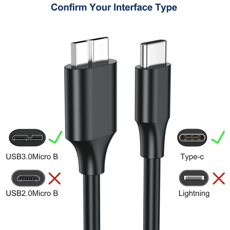 rts usb c hard drive cable USB C Type C to Micro-B USB 3.0 Cable, 10Gbps Fast Charging & Syncing Cord Compatible with Portable External Hard Drives WD, Seagate Expansion, Toshiba, LaCie, Maxtor, 50 CM - Image 5