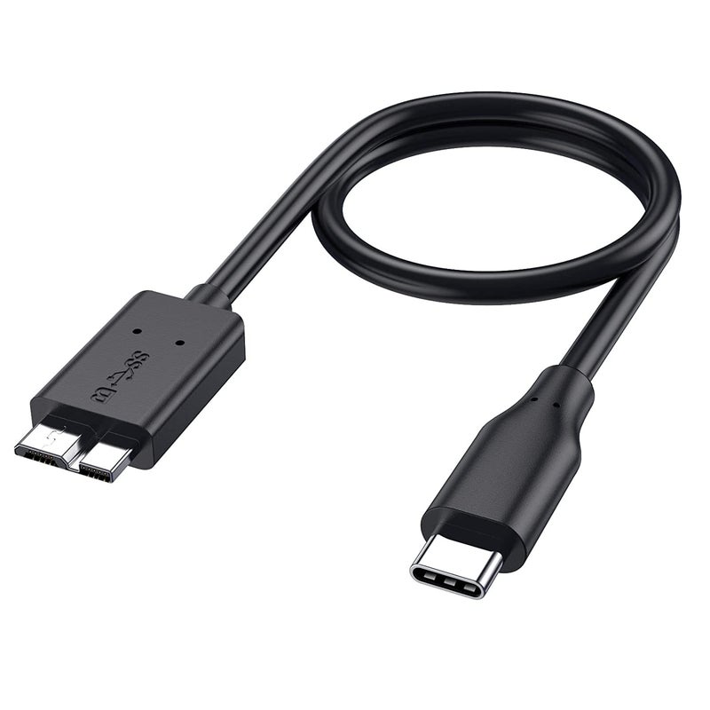 rts usb c hard drive cable USB C Type C to Micro-B USB 3.0 Cable, 10Gbps Fast Charging & Syncing Cord Compatible with Portable External Hard Drives WD, Seagate Expansion, Toshiba, LaCie, Maxtor, 50 CM - Image 1