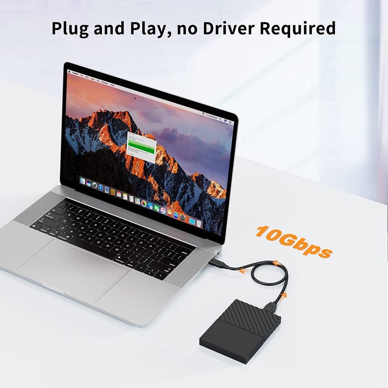 rts usb c hard drive cable USB C Type C to Micro-B USB 3.0 Cable, 10Gbps Fast Charging & Syncing Cord Compatible with Portable External Hard Drives WD, Seagate Expansion, Toshiba, LaCie, Maxtor, 50 CM - Image 2