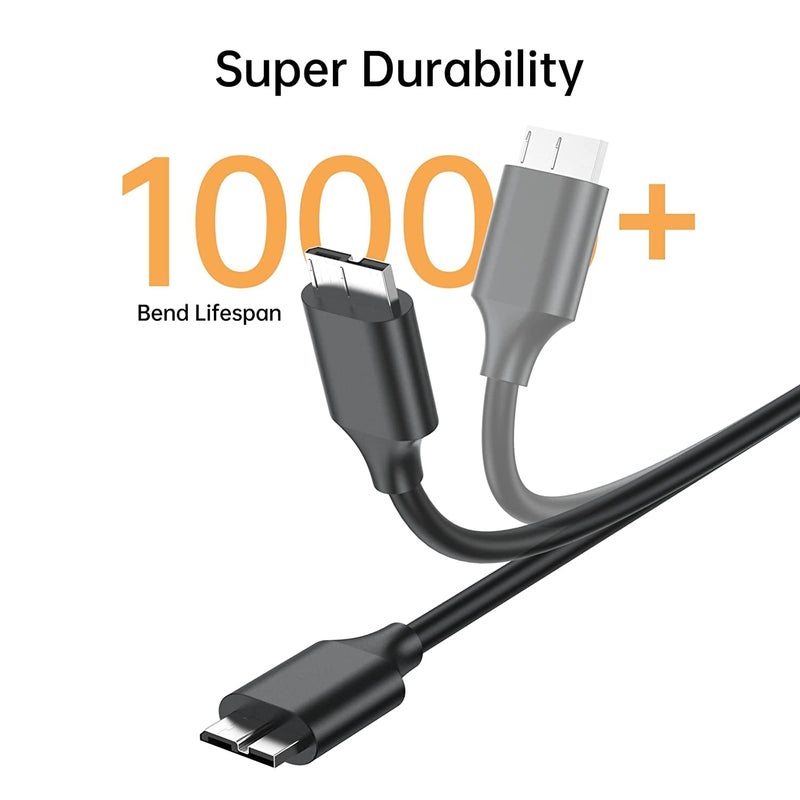 rts usb c hard drive cable USB C Type C to Micro-B USB 3.0 Cable, 10Gbps Fast Charging & Syncing Cord Compatible with Portable External Hard Drives WD, Seagate Expansion, Toshiba, LaCie, Maxtor, 50 CM - Image 3