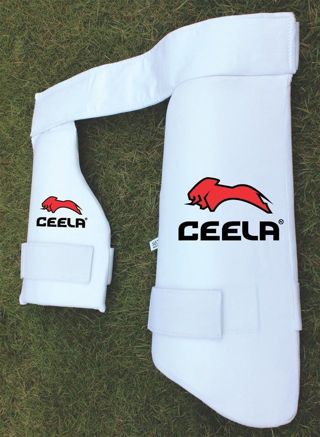 CS CEELA SPORTS Ceela Sports Combo Beginner Cricket Thigh Guard (Left Hand ) Thigh Pad for Left Handed Batsman (Men's (Left Hand)) - Image 3