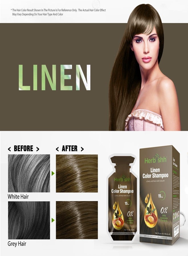Herbishh Hair Color Shampoo 10 Sachet +1 Argan Hair Mask Pouch | 3 in 1 Hair Dye | PPD Free | Easy to Use | Gray Coverage | Travel Size | Available in 6 Colors | Long Lasting Hair Color | (Linen) - Image 3