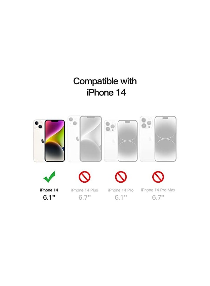 JETech 5 in 1 Case for iPhone 14 6.1-Inch, with 2-Pack Screen Protector and Camera Lens Protector, Non-Yellowing Shockproof Bumper Phone Cover, Full Coverage Tempered Glass Film (Clear) - Image 2