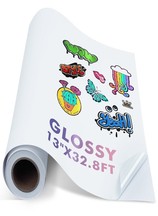 KOALA PAPER Koala Printable Vinyl Sticker Paper Roll for Inkjet Printers, 13 inch x 32.8 ft White Glossy Sticker Paper, Water-Resistant and Durable Sticker Printer Paper - Image 1