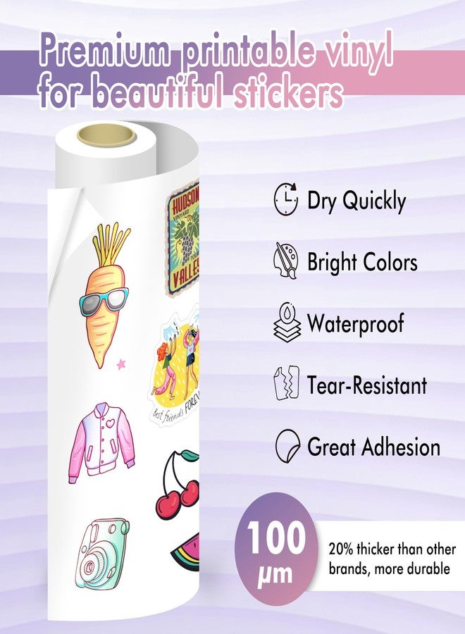 KOALA PAPER Koala Printable Vinyl Sticker Paper Roll for Inkjet Printers, 13 inch x 32.8 ft White Glossy Sticker Paper, Water-Resistant and Durable Sticker Printer Paper - Image 3