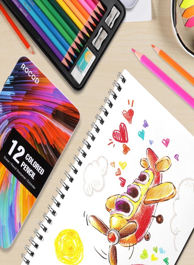 ROCOD 12-Color Colored Pencils Professional Coloring Pencils for Kids and Adults Art Color Drawing Pencil Set - Image 4