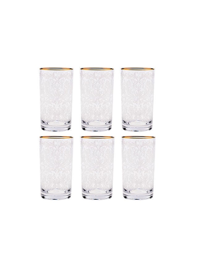 Villeroy & Boch 6-Piece Embroidery Gold Long Drink Glasses  - Image 2