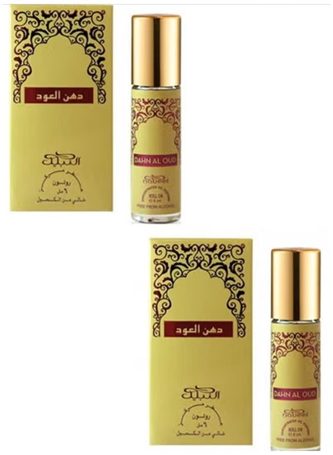نبيل 2 قطعة نبيل دهن العود عطر دوار خالي من الكحول 6 مل - Image 1
