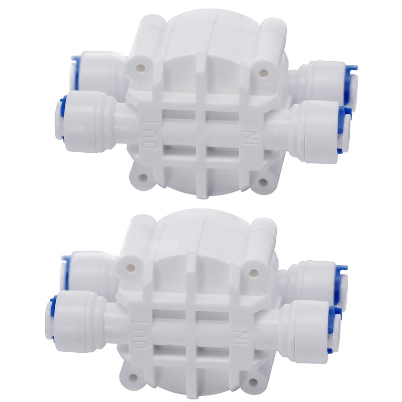 DIGITEN 1/4" Automatic Shut-Off Valve with Quick-Connect Fittings For RO Reverse Osmosis(Pack of 2) - Image 1