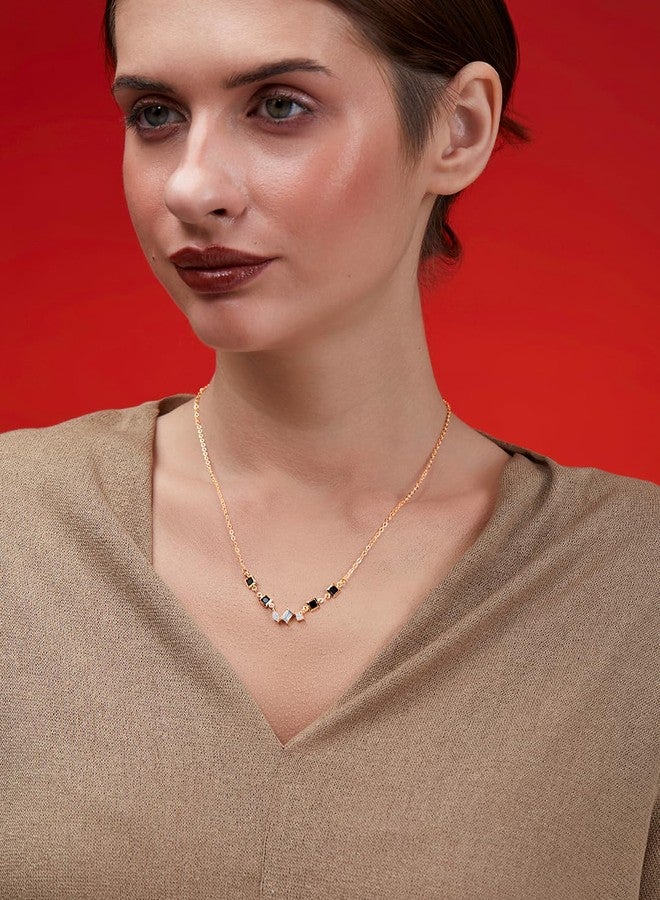 MINUTIAE Gold-Plated Artificial Stones and Beads Mangalsutra for Women's & Girls MNT0400_G - Image 4
