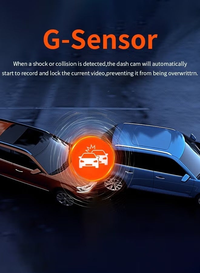 Makrystorm UHD 4K Dash Cam for Cars Front and Rear Dual Lens Front 3840*2160P Rear Lens Built-In WiFi G-Sensor With GPS Car DVR Video Recorder - Image 5