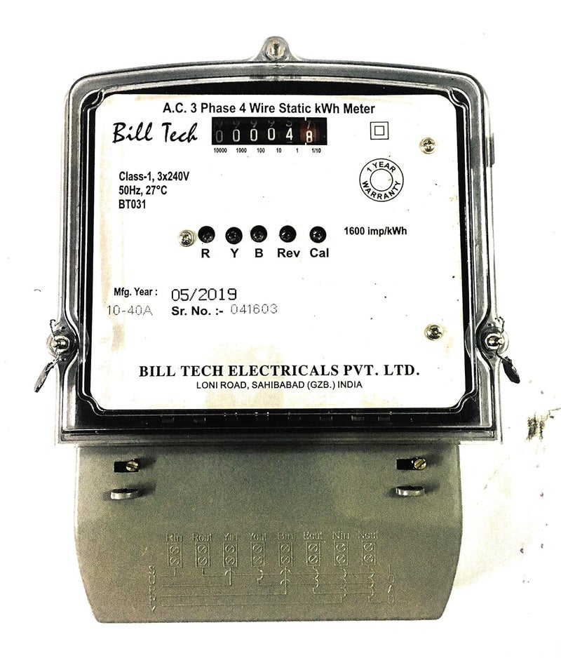 BillTech Billtech Sub Meter AC 3 Phase 4 Wire Counter Type Meter Rating 1040Amp Class1  - Image 1