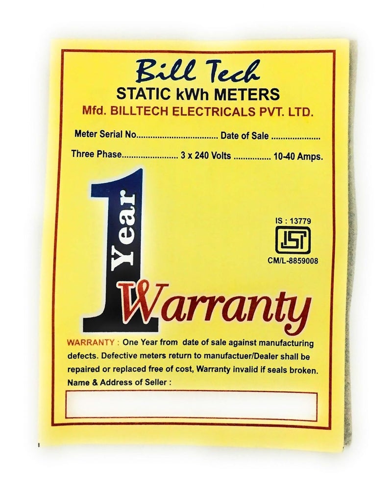 BillTech Billtech Sub Meter AC 3 Phase 4 Wire Counter Type Meter Rating 1040Amp Class1  - Image 4