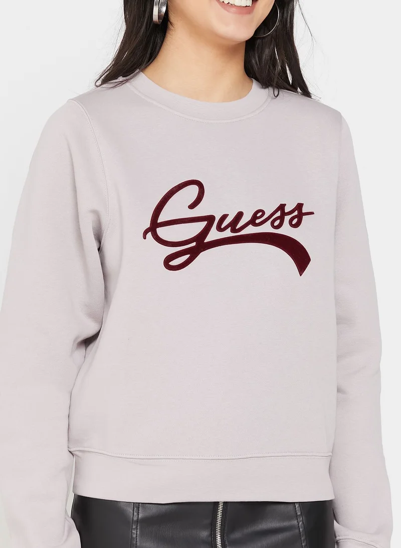 GUESS Round Neck Graphic Sweatshirt