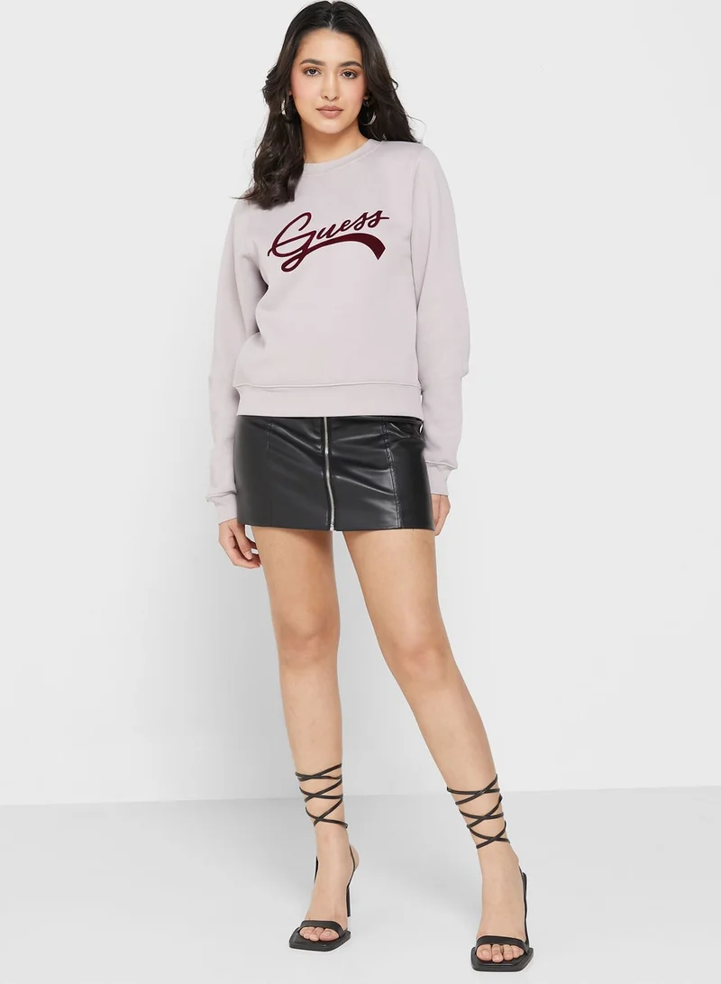 GUESS Round Neck Graphic Sweatshirt