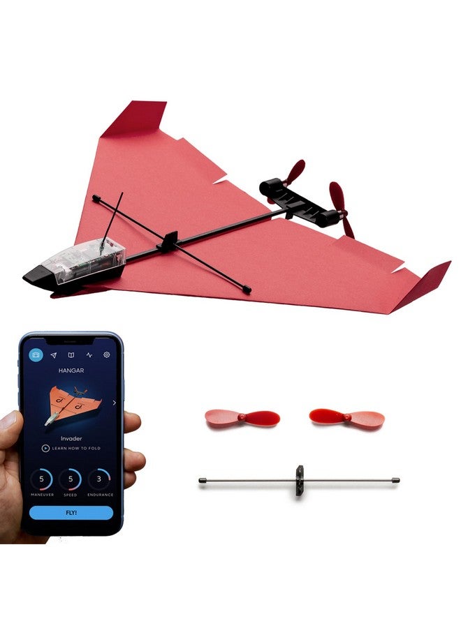 PowerUp POWERUP 4.0 The Next-Generation Smartphone Controlled Paper Airplane Kit, RC Controlled. Easy to Fly with Autopilot & Gyro Stabilizer. for Hobbyists, Pilots, Tinkerers.  - Image 1