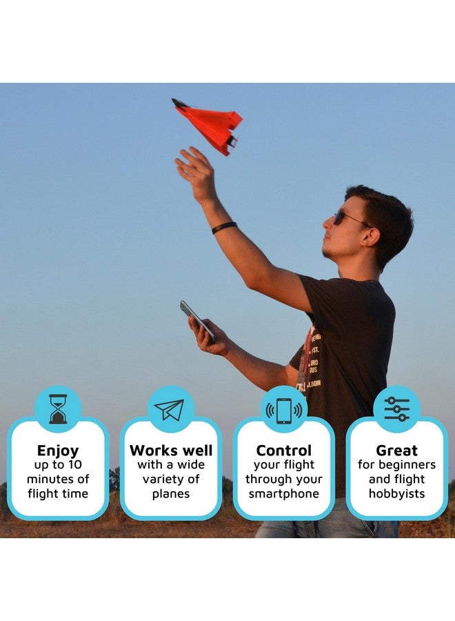PowerUp POWERUP 4.0 The Next-Generation Smartphone Controlled Paper Airplane Kit, RC Controlled. Easy to Fly with Autopilot & Gyro Stabilizer. for Hobbyists, Pilots, Tinkerers.  - Image 4