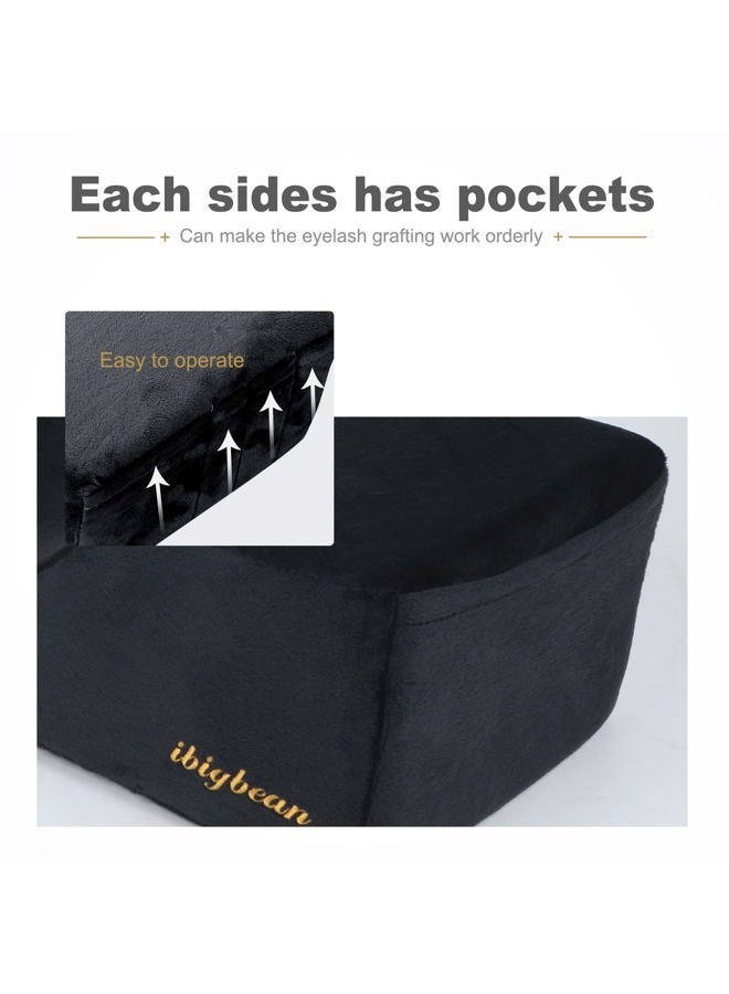 June Jacobs وسادة عنق لتمديد الرموش وسادة رغوة وسادة صالون التجميل وسادة زراعة الرموش وسادة انحناء الرموش وسادة شكل العنق لتحسين دعم النوم وحماية الرأس غطاء قابل للإزالة (20x8x4.7 بوصة، أسود) - Image 5