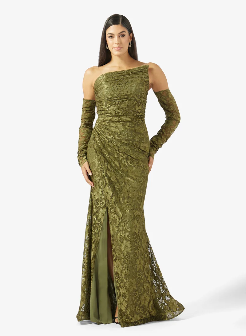 CURVED BUST DANTEL DRESS