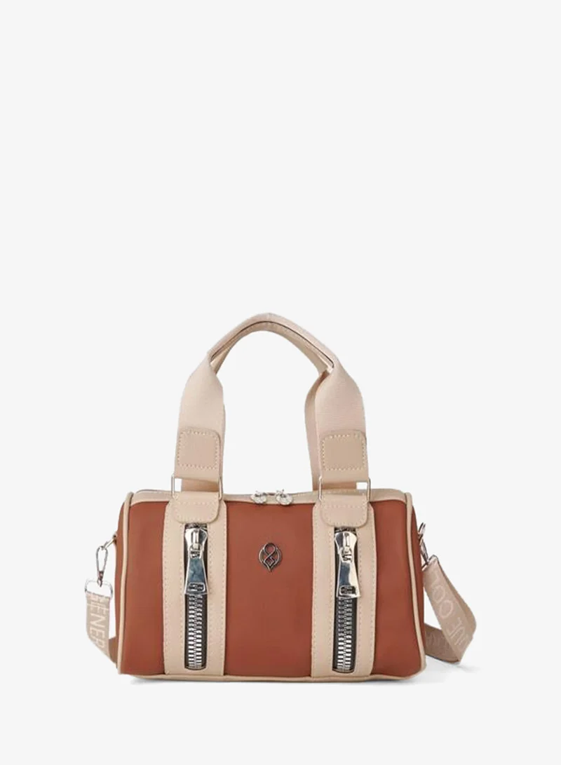 Women's Taba Vizon Lily Cylinder Zipper-Closure Column Strap Hand, Arm and Shoulder Bag.