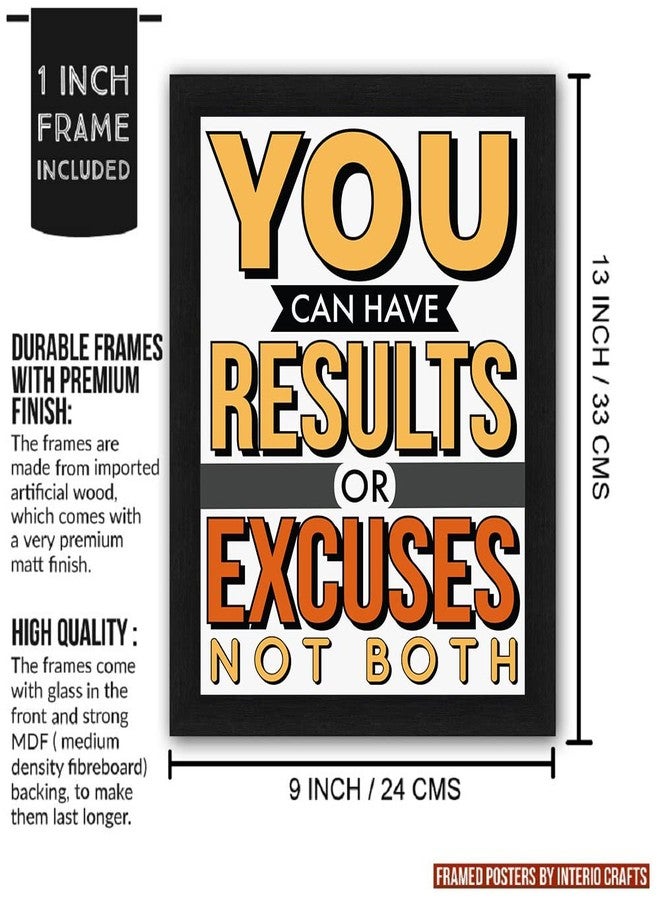 Interio Crafts 'Results or Excuses' Motivational Frame Poster for Home Wall Decor(Frame Size :13"X10" Inches,Material : Synthetic Wood) - Image 4
