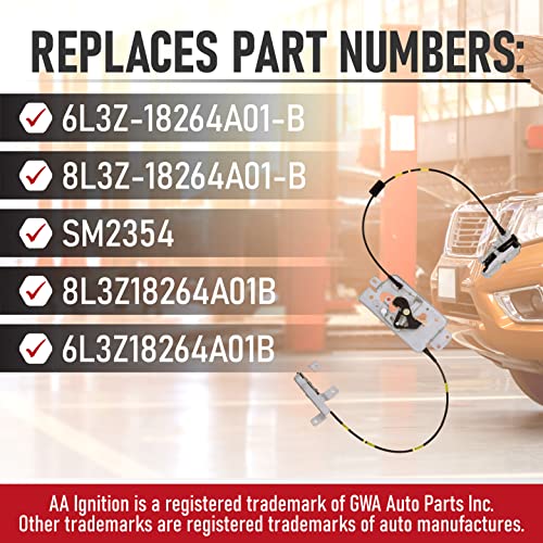 AA Ignition Left Driver Side Rear Door Lock Latch with Cable Compatible with Ford F-150 2004, 2005, 2006, 2007, 2008- Replaces 6L3Z-18264A01-B, 8L3Z-18264A01-B, SM2354 - Extended Cab Truck - Image 3