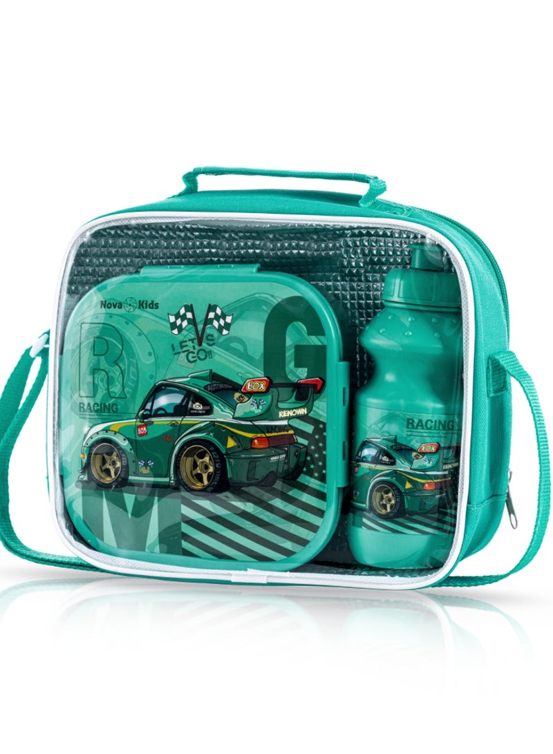 Nova kids Lunch Box And Water Bottle With Lunch Bag - Racing Green - Image 1