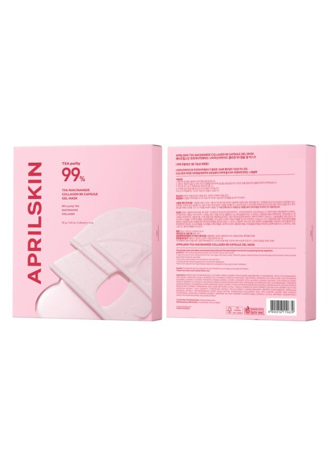 APRILSKIN TXA Pink Capsule Gel Mask | Overnight Face Mask for Glass Glow Skin I 99% High-Purity Tranexamic Acid 3 for uneven skin tone I Elasticity, Hydrating and Firming I Korean Skincare I 30g x 4ea - Image 5