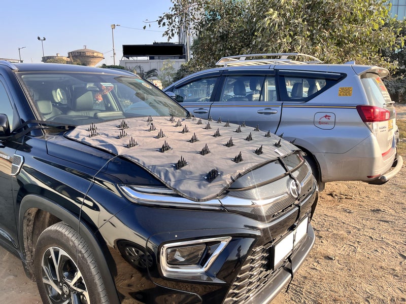 AUTOUNIKO Waterproof Spike Bonnet Car Cover for Mahindra XUV 700 for Dogs & Monkeys Complete Protection from Street Dogs & Monkeys Compatible with All Hatchback,Sedan and SUV Cars Universal Size, Grey - Image 3