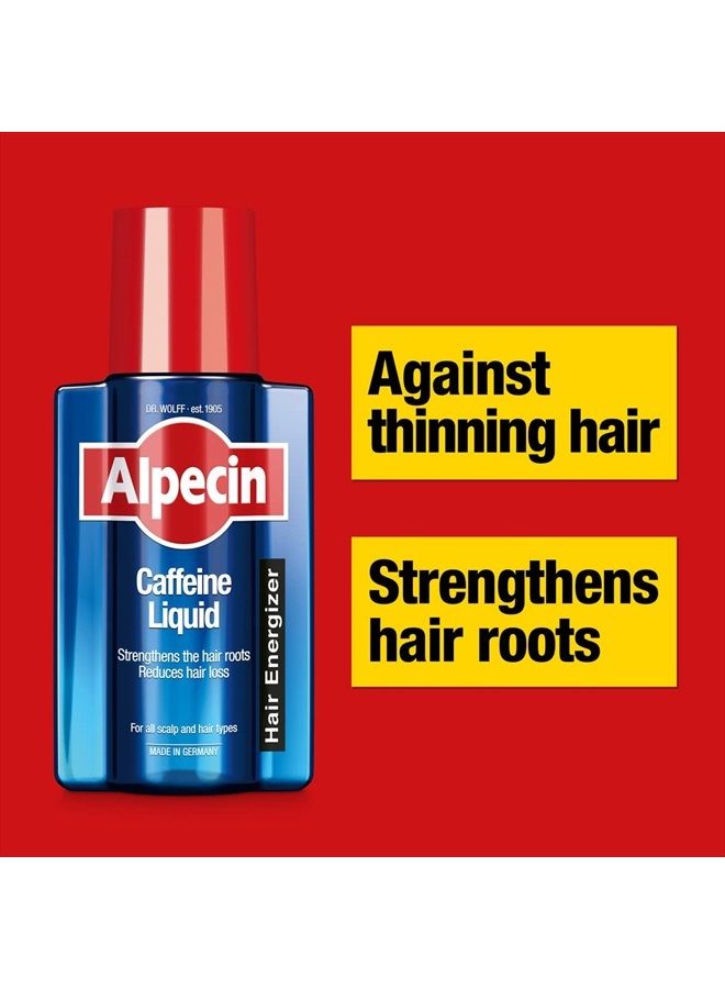 Alpecin After Shampoo Caffeine Liquid Hair Recharger, 6.76 fl oz, Scalp Tonic for Men's Thinning Hair Growth, Sulfate Free with Castor Oil - Image 2