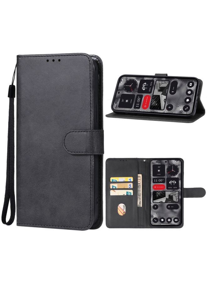 Case Cover For Nothing Phone 2a Leather Phone Case Black