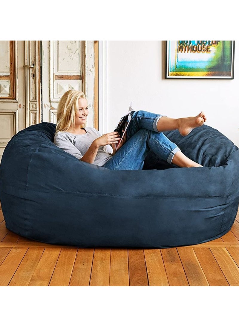 Comfy سرير عائلي كبير الحجم كلاسيكي مريح مع وسادة وحشوة من حبوب الفاصولياء البكر باللون الأزرق - Image 3