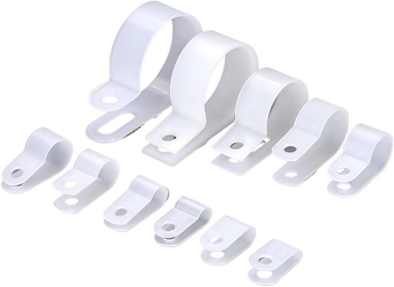 Nylon Cable Hose Fastener Clips 100 Pcs R Type 16MM For Wire Management - Image 5